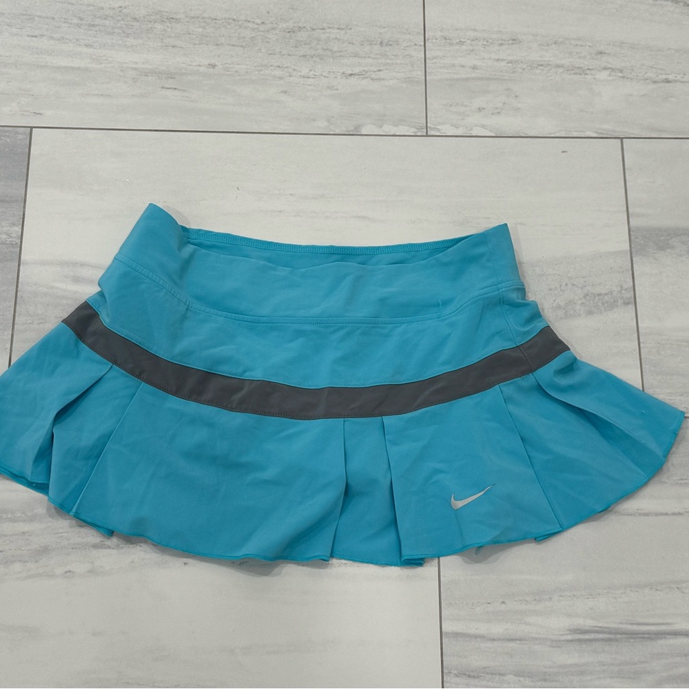 Nike Blue and Gray Mini Tennis Skirt/ Skort with Built-in Shorts
